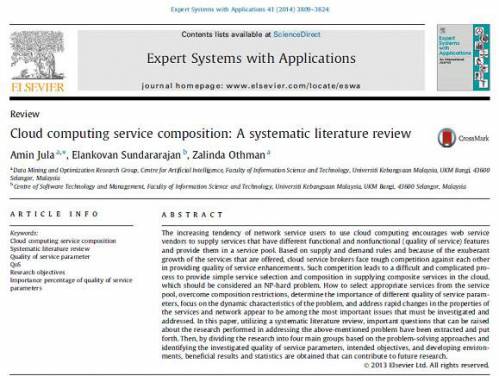ترجمه مقاله انگلیسی : Cloud computing service composition: A systematic literature review