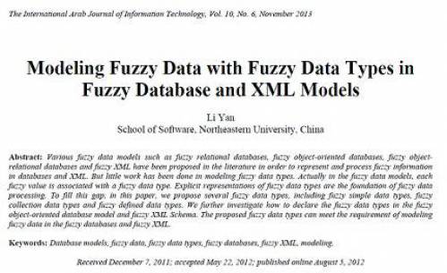 ترجمه مقاله انگلیسی:  Modeling Fuzzy Data with Fuzzy Data Types in Fuzzy Database and XML Modelsn